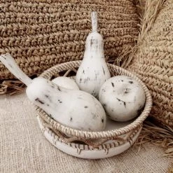 My Bliss Home Paniers Et Corbeilles Bol Rond En Bois Et Rotin D20xH9 Cm -Accessoires de cheminée Soldes bol rond en bois et rotin d20xh9 cm 5