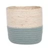 Maisons Du Monde Paniers Et Corbeilles Cache-pot En Fibre De Maïs Beige Et Coton Bleu H19 - Lot De 2 -Accessoires de cheminée Soldes cache pot en fibre de mais beige et coton bleu h19 1000 16 38 223447 1