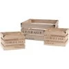 Wadiga Boîtes Caisses En Bois Style Caisses à Fruits - Lot De 3 -Accessoires de cheminée Soldes caisses en bois style caisses a fruits lot de 3