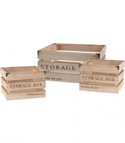 Wadiga Boîtes Caisses En Bois Style Caisses à Fruits - Lot De 3