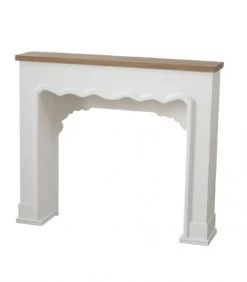 Wadiga Accessoires De Cheminée Cheminée Décorative En Bois Bicolore Bois Et Blanc