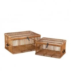 LANADECO Paniers Et Corbeilles Coffres Rotin Miel - Lot De 2