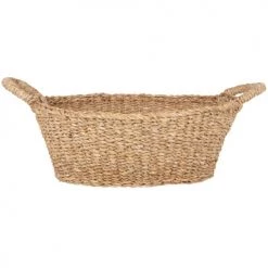 Maisons Du Monde Paniers Et Corbeilles Corbeille à Anses Tressées En Fibre Végétale Marron