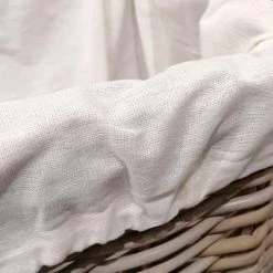 Meubletmoi Paniers Et Corbeilles Corbeille à Linge En Kubu Naturel Tressé Et Tissu Blanc -Accessoires de cheminée Soldes corbeille a linge en kubu naturel tresse et tissu blanc 3