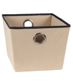 Casâme Paniers Et Corbeilles Corbeille Beige En Tissu Avec Oeillet