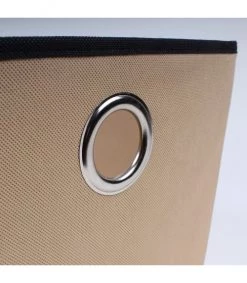 Casâme Paniers Et Corbeilles Corbeille Beige En Tissu Avec Oeillet -Accessoires de cheminée Soldes corbeille beige en tissu avec oeillet 3