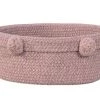 Lorena Canals Paniers Et Corbeilles Corbeille En Coton Rose 12xØ30 -Accessoires de cheminée Soldes corbeille en coton rose 12xoe30