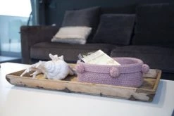 Lorena Canals Paniers Et Corbeilles Corbeille En Coton Rose 12xØ30 -Accessoires de cheminée Soldes corbeille en coton rose 12xoe30 5