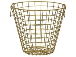 Beliani Paniers Et Corbeilles Corbeille En Métal Doré