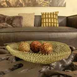 Now’s Home Paniers Et Corbeilles Corbeille En Métal Vert Olive Mat 36 X 24 Cm -Accessoires de cheminée Soldes corbeille en metal vert olive mat 36 x 24 cm 1