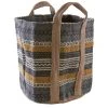 Aubry Gaspard Paniers Et Corbeilles Corbeille En Toile De Jute épaisse Taupe Et Moutarde H43cm -Accessoires de cheminée Soldes corbeille en toile de jute epaisse taupe et moutarde h43cm
