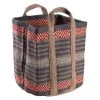 Aubry Gaspard Paniers Et Corbeilles Corbeille En Toile De Jute épaisse Taupe Et Rouge H43cm