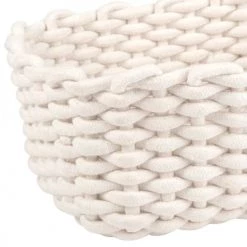 Maisons Du Monde Paniers Et Corbeilles Corbeille Rectangulaire En Coton Blanc -Accessoires de cheminée Soldes corbeille rectangulaire en coton blanc 1000 0 25 183090 2