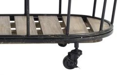 Nordal Paniers Et Corbeilles Corbeille Sur Roulettes En Métal Noir -Accessoires de cheminée Soldes corbeille sur roulettes en metal noir 1