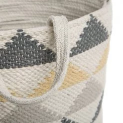 Beliani Paniers Et Corbeilles Corbeille Textile Beige -Accessoires de cheminée Soldes corbeille textile beige 2