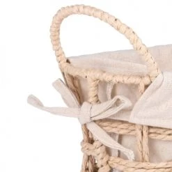 Maisons Du Monde Paniers Et Corbeilles Corbeilles Ovales En Jacinthe D'eau Et Lin (x2) -Accessoires de cheminée Soldes corbeilles ovales en jacinthe d eau et lin x2 1000 4 3 207217 1