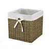 Casâme Paniers Et Corbeilles Cube De Rangement En Jonc De Mer 28x28x28cm - Marron -Accessoires de cheminée Soldes cube de rangement en jonc de mer 28x28x28cm marron