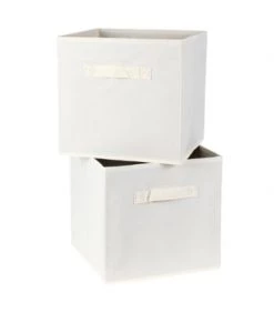 Casâme Boîtes Cube De Rangement Intissé 28x28cm - Lot De 2 - Gris -Accessoires de cheminée Soldes cube de rangement intisse 28x28cm lot de 2 ecru 5