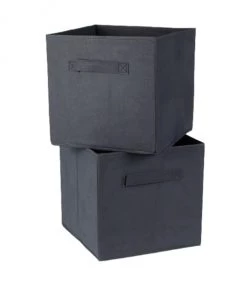 Casâme Boîtes Cube De Rangement Intissé 28x28cm - Lot De 2 - Gris