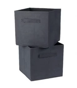 Casâme Boîtes Cube De Rangement Intissé 28x28cm - Lot De 2 - Écru -Accessoires de cheminée Soldes cube de rangement intisse 28x28cm lot de 2 gris