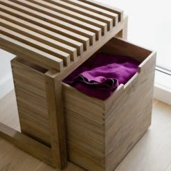 Skagerak Boîtes Grande Boîte Avec Roulettes En Teck -Accessoires de cheminée Soldes grande boite avec roulettes en teck 3