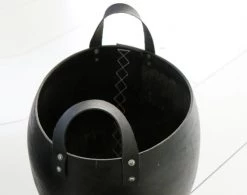 Becquet Paniers Et Corbeilles Grande Panier En Caoutchou Noir -Accessoires de cheminée Soldes grande panier en caoutchou noir 3