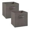 Calicosy Boîtes Lot De 2 Cubes En Intissé - 28x28x27cm - Gris -Accessoires de cheminée Soldes lot de 2 cubes en intisse 28x28x27cm gris