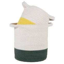 Maisons Du Monde Paniers Et Corbeilles Lot De 2 Paniers Bicolore En Coton Tressé