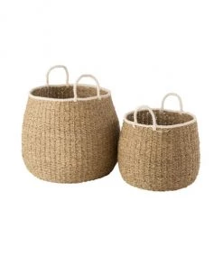 Calicosy Paniers Et Corbeilles Lot De 2 Paniers Bords Blanc Papier Marron