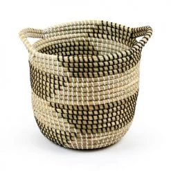 Compactor Paniers Et Corbeilles Lot De 2 Paniers De Rangement En Jonc De Mer Tressé -Accessoires de cheminée Soldes lot de 2 paniers de rangement en jonc de mer tresse 1