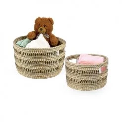 Compactor Paniers Et Corbeilles Lot De 2 Paniers De Rangement En Jonc De Mer Tressé -Accessoires de cheminée Soldes lot de 2 paniers de rangement en jonc de mer tresse 8