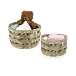 Compactor Paniers Et Corbeilles Lot De 2 Paniers De Rangement En Jonc De Mer Tressé -Accessoires de cheminée Soldes lot de 2 paniers de rangement en jonc de mer tresse 9