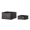 Bloomingville Paniers Et Corbeilles Lot De 2 Paniers En Bambou Noir -Accessoires de cheminée Soldes lot de 2 paniers en bambou noir
