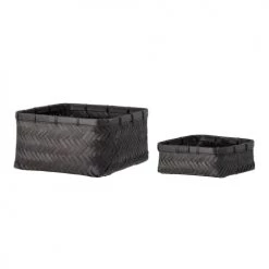 Bloomingville Paniers Et Corbeilles Lot De 2 Paniers En Bambou Noir