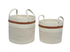 Kaemingk Paniers Et Corbeilles Lot De 2 Paniers En Coton Avec Poignées