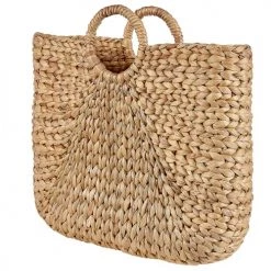 Beliani Paniers Et Corbeilles Lot De 2 Paniers En Jacinthe D'eau Naturel -Accessoires de cheminée Soldes lot de 2 paniers en jacinthe d eau naturel 5