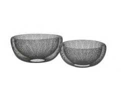 Pomax Paniers Et Corbeilles Lot De 2 Paniers En Métal Argent -Accessoires de cheminée Soldes lot de 2 paniers en metal argent 2