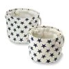 Casâme Paniers Et Corbeilles Lot De 2 Paniers En Toile Motif Constellation - Blanc -Accessoires de cheminée Soldes lot de 2 paniers en toile motif constellation blanc