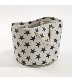 Casâme Paniers Et Corbeilles Lot De 2 Paniers En Toile Motif Constellation - Blanc -Accessoires de cheminée Soldes lot de 2 paniers en toile motif constellation blanc 2