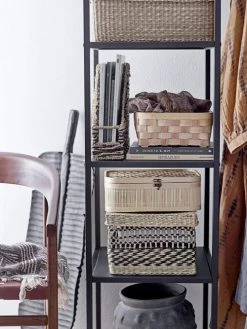 Bloomingville Lot De 3 Boîtes De Rangement Avec Couvercle En Rotin Beige -Accessoires de cheminée Soldes lot de 3 boites de rangement avec couvercle en rotin beige 4