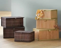 Becquet Lot De 3 Boîtes Gigognes En Bambou Beige -Accessoires de cheminée Soldes lot de 3 boites gigognes en bambou beige 2