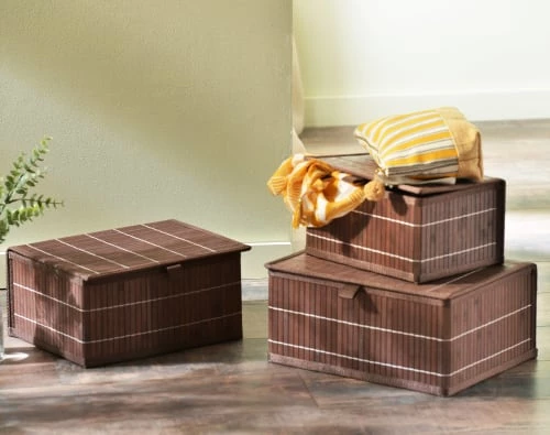 Becquet Lot De 3 Boîtes Gigognes En Bambou Marron 4 Becquet Lot De 3 Boîtes Gigognes En Bambou Marron – Image 2