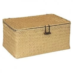 Decoratie Lot De 3 Boîtes Roseau Doré -Accessoires de cheminée Soldes lot de 3 boites roseau dore 1