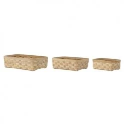 Bloomingville Paniers Et Corbeilles Lot De 3 Corbeilles à Pain En Bois De Sapin Beige