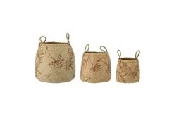 Bloomingville Paniers Et Corbeilles Lot De 3 Corbeilles En Jonc De Mer Beige