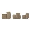 Bloomingville Paniers Et Corbeilles Lot De 3 Paniers Avec Couvercle En Jonc De Mer Beige -Accessoires de cheminée Soldes lot de 3 paniers avec couvercle en jonc de mer beige