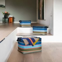 Remember Boîtes Lot De 3 Paniers De Rangement Empilables Polyester Multicolore -Accessoires de cheminée Soldes lot de 3 paniers de rangement empilables polyester multicolore 2