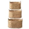 Casâme Paniers Et Corbeilles Lot De 3 Paniers Emboîtables En Jacinthe D'eau Avec Poignées - Marron -Accessoires de cheminée Soldes lot de 3 paniers emboitables en jacinthe d eau avec poignees marron