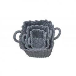 Meubletmoi Paniers Et Corbeilles Lot De 3 Paniers En Corde Tressée -Accessoires de cheminée Soldes lot de 3 paniers en corde tressee 2