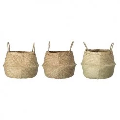 Bloomingville Paniers Et Corbeilles Lot De 3 Paniers En Crin De Mer Beige